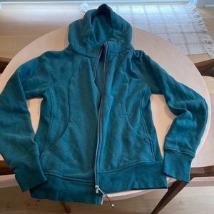 Lululemon full zip hooded jacket. Fleece lined. Size 8.